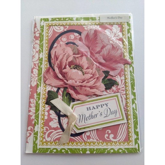 Anna Griffin Other - Anna Griffin Happy Mother's Day 3D Blush Pink Flower Rose Tag Greeting Card